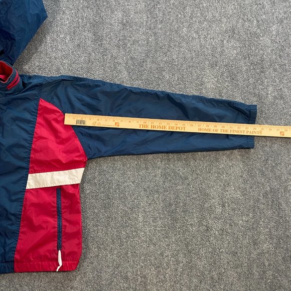 VINTAGE Woolrich Windbreaker Jacket Adult Small Red White Blue Hooded 90s VTG - Picture 9 of 16